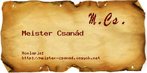 Meister Csanád névjegykártya